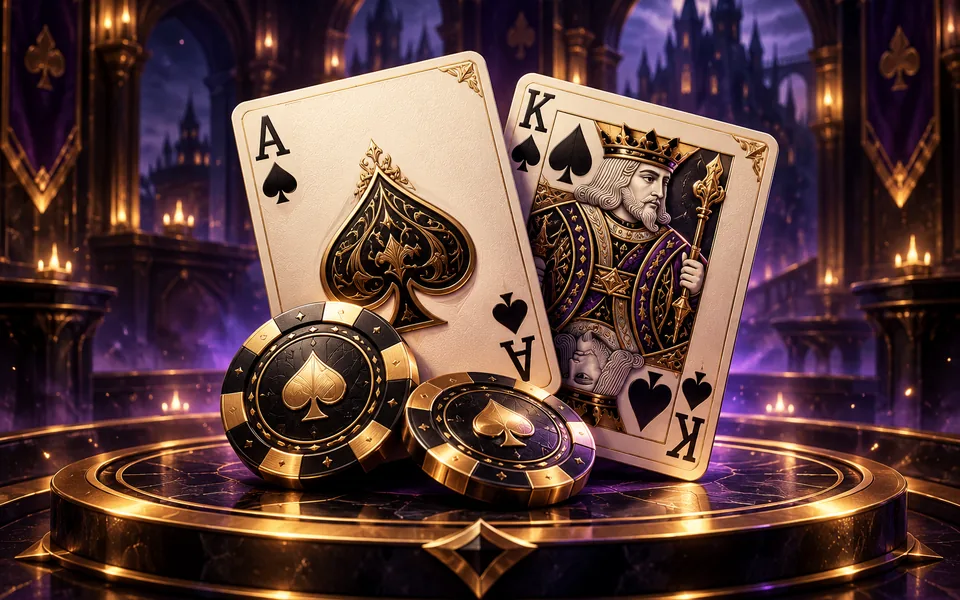Оригинальная редакционная иллюстрация для карточки мини-игры Blackjack
